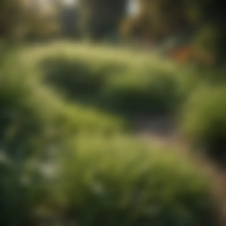 Selection of diverse grass types in a garden