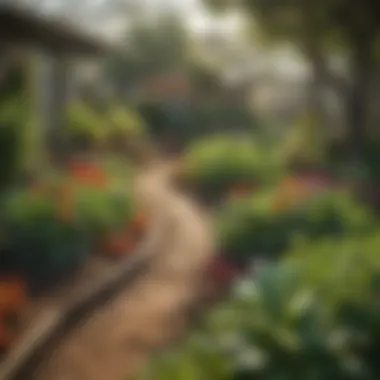 Diverse crops in a community garden emphasizing horticulture