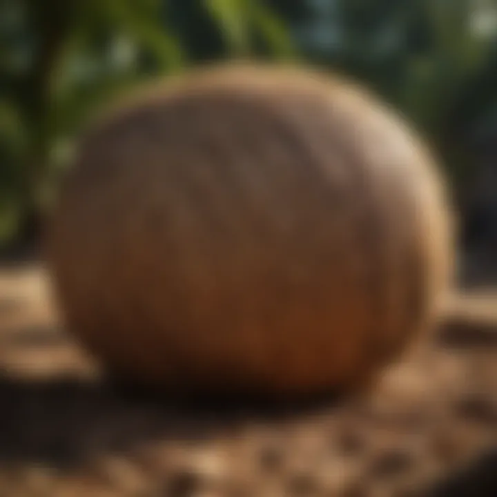 Coconut husk fiber used as a soil amendment in a garden setting