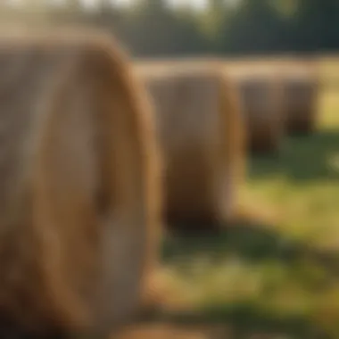 Close-up of hay quality maintained by a hay holder