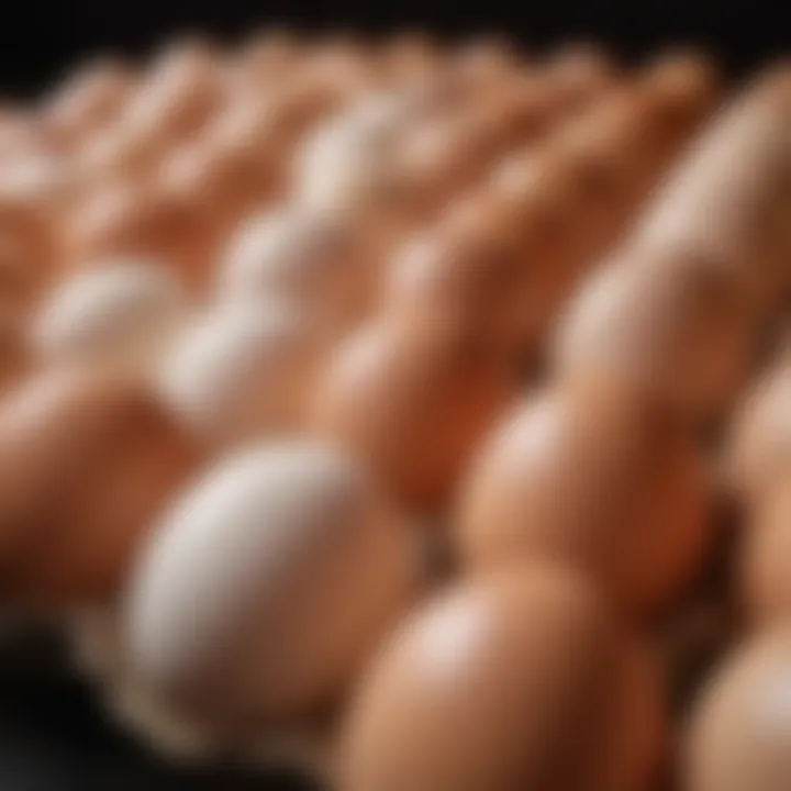 Close-up of certified organic eggs