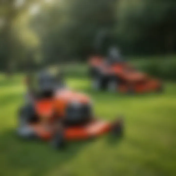 Comparison of traditional mower and air conditioned mower side by side