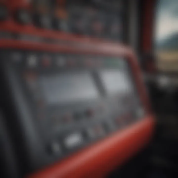 Close-up of the advanced control panel inside an Antonio Carraro tractor, highlighting its functionality.