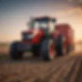 A sleek Antonio Carraro tractor in a vibrant agricultural field showcasing its innovative design.