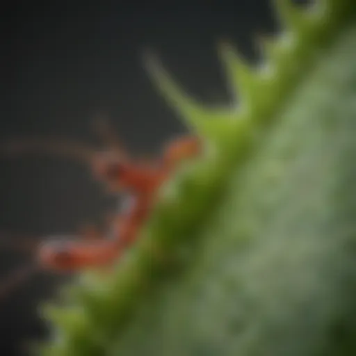 Close-up of aphids on a leaf