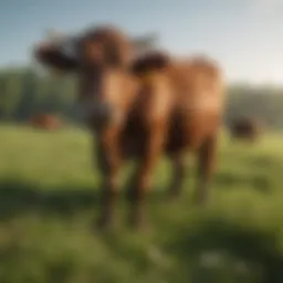 Cattle grazing in a lush green pasture