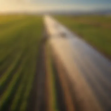 A vibrant field demonstrating the benefits of efficient water usage and crop yield achieved through center pivot irrigation.