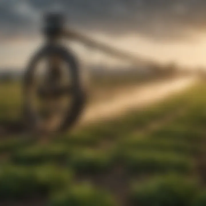 An informative graph illustrating the potential return on investment for center pivot irrigation systems over time.
