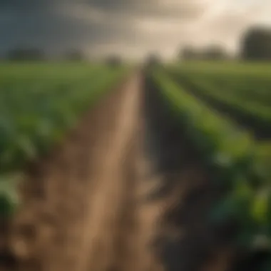 Climate Change Effects on Agriculture and Food Security Illustration depicting the relationship between climate change and agricultural yield