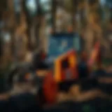 Advanced machinery in action within a forest setting