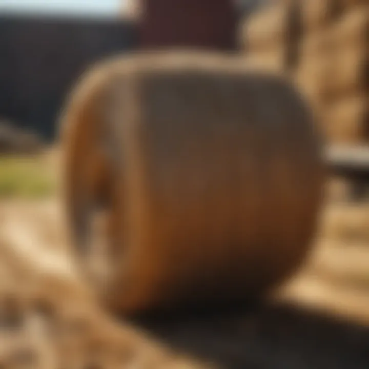 Efficient usage of bale string in transporting hay bales.