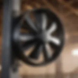 Illustration of a barn exhaust fan in operation