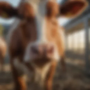 Deworming agent application on a cow