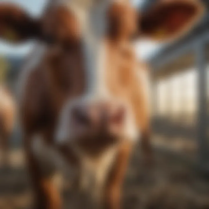 Deworming agent application on a cow