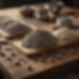 A variety of hoof packing materials displayed on a wooden table