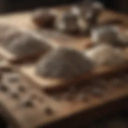 A variety of hoof packing materials displayed on a wooden table