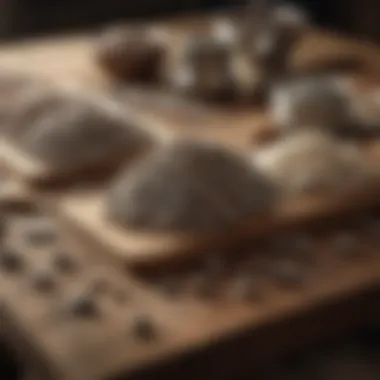 A variety of hoof packing materials displayed on a wooden table