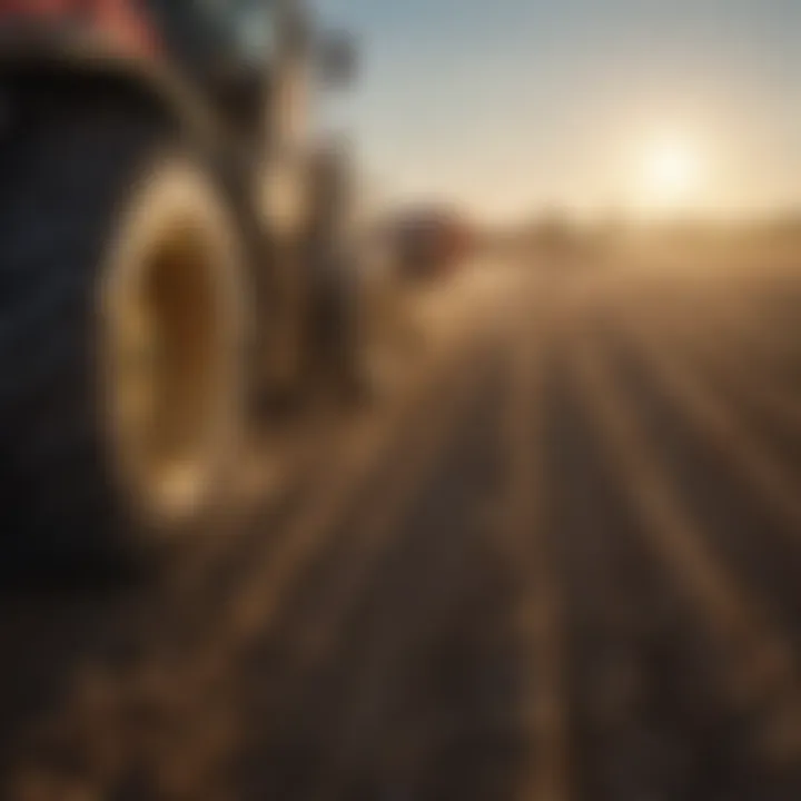 Close-up of innovative farming equipment in action