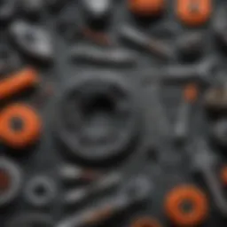 Detailed view of Black and Decker parts