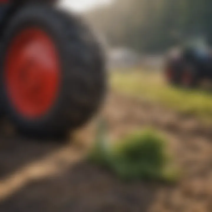 Demonstrating load security with bungee straps in a farming environment