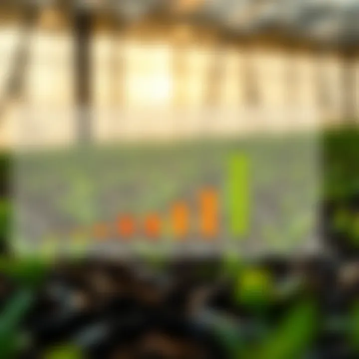 Graph representing different types of fertilizers and their impact