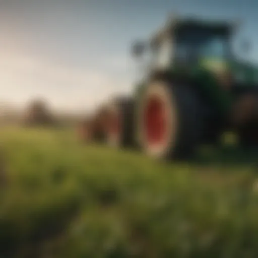 A lush green field showcasing innovative agricultural techniques