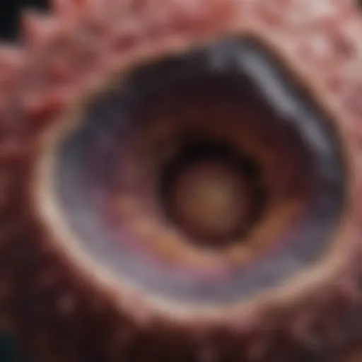 Microscopic view of a carcinogenic tumor showcasing cellular anomalies.