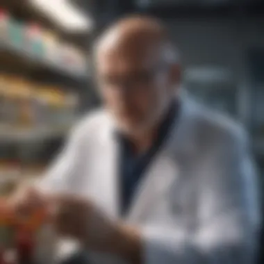 Researcher working in a lab to develop cancer treatments.