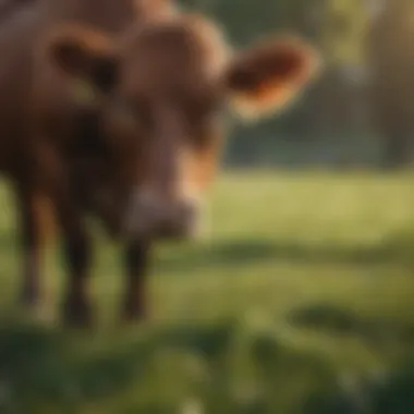 Healthy cattle grazing in a pasture