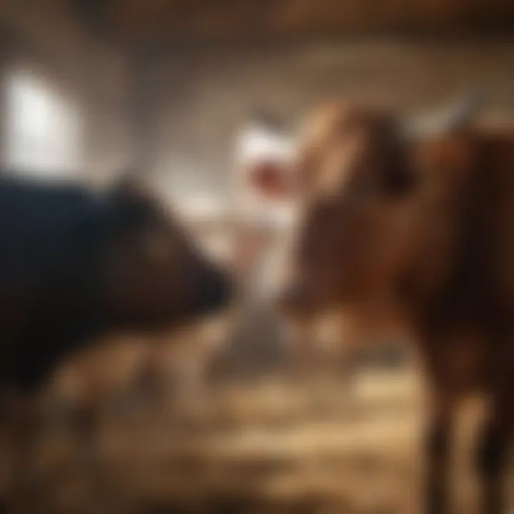 Cattle being vaccinated in a farm setting