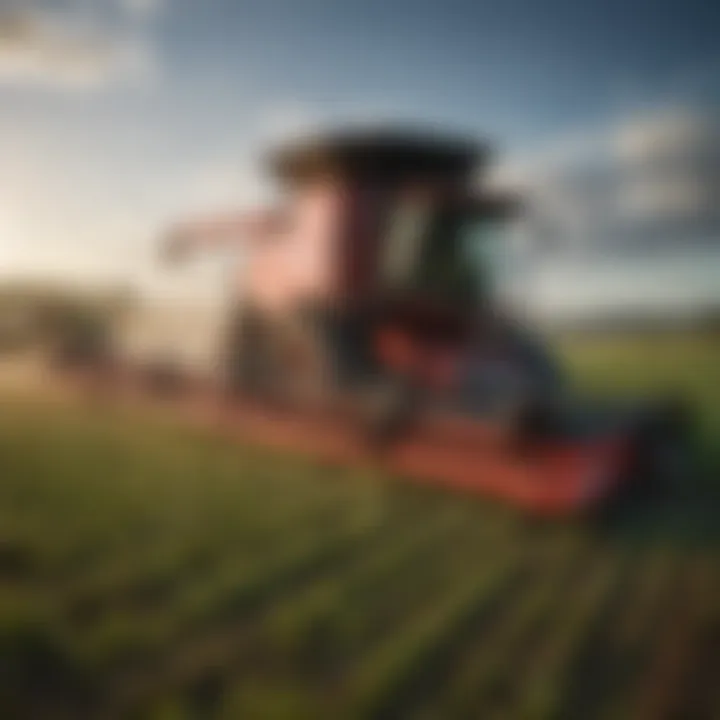 Harvesting machinery in action
