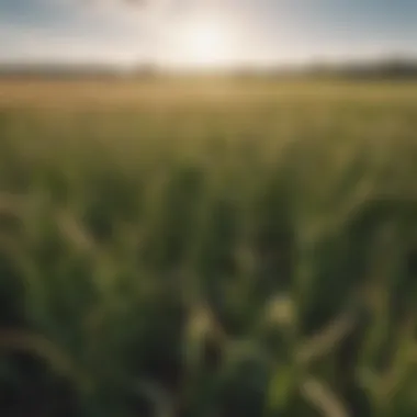 Lush cereal rye field showcasing its growth