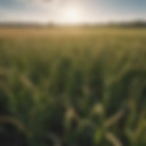 Lush cereal rye field showcasing its growth