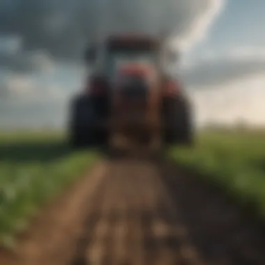 Graphic representation of climate change effects on crops