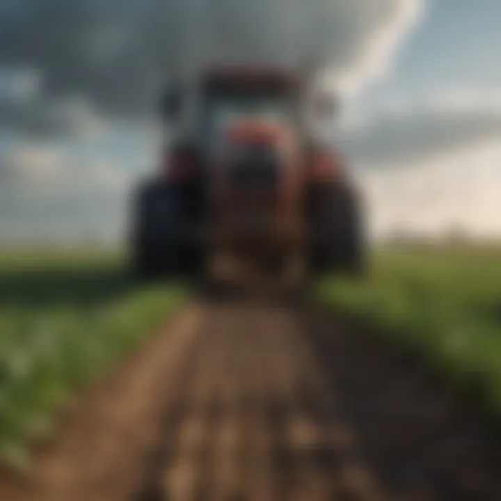 Graphic representation of climate change effects on crops