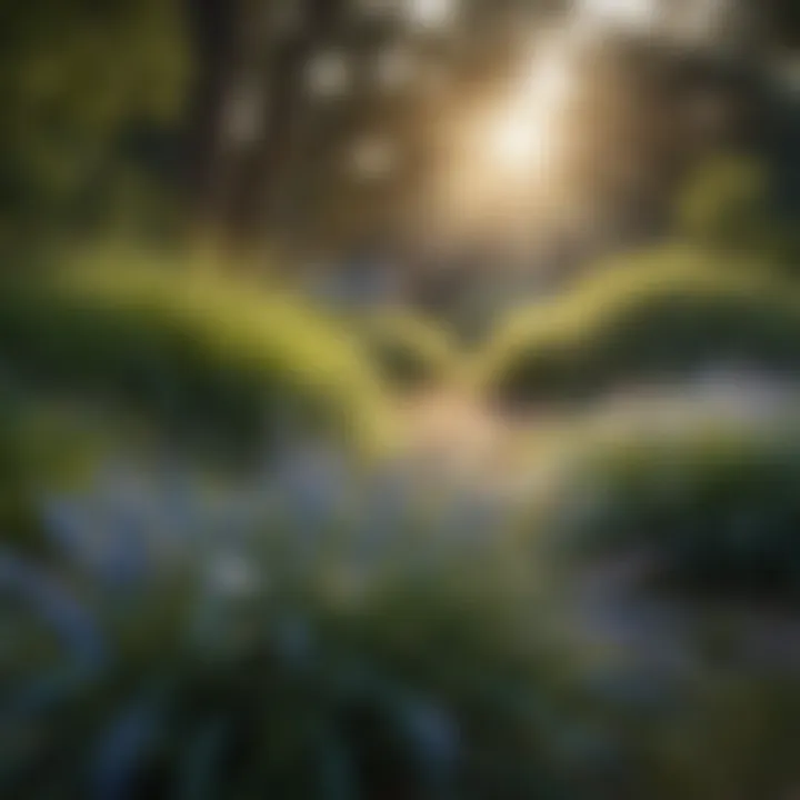 Healthy landscape featuring CitraBlue grass in a garden setting