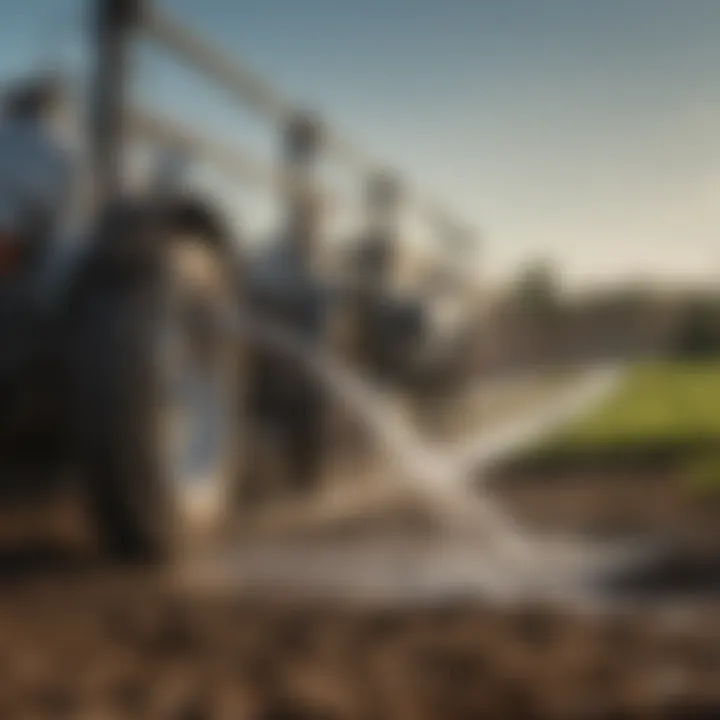 Barbed hose menders installed in an irrigation system showcasing effective water flow.