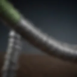 Detailed view of a barbed hose mender demonstrating its texture and construction.
