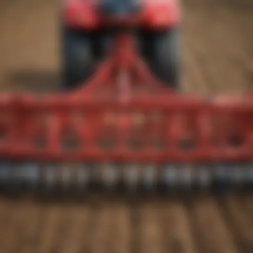 Close-up view of a case disc harrow showcasing its intricate design and blade structure.