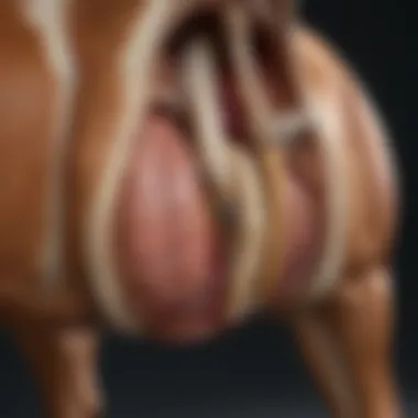 Anatomy of a Horse's Joint with DJD Illustration depicting the anatomy of a horse's joint affected by DJD