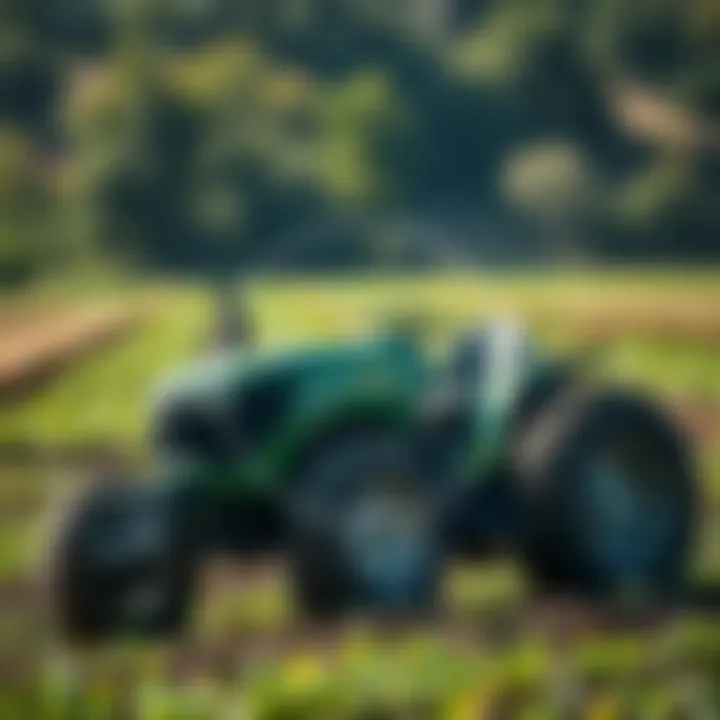 Diagram showcasing the sustainability benefits of irrigation tractors