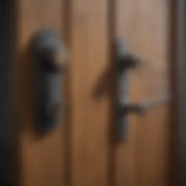 Different styles of sliding barn door locks displayed in an organized manner