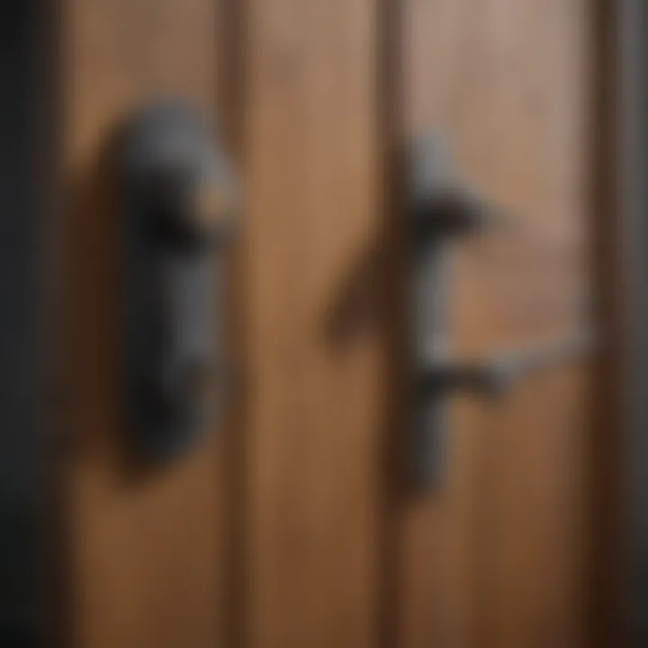 Different styles of sliding barn door locks displayed in an organized manner