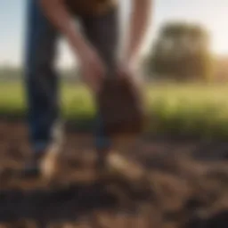 Soil sample collection in pasture
