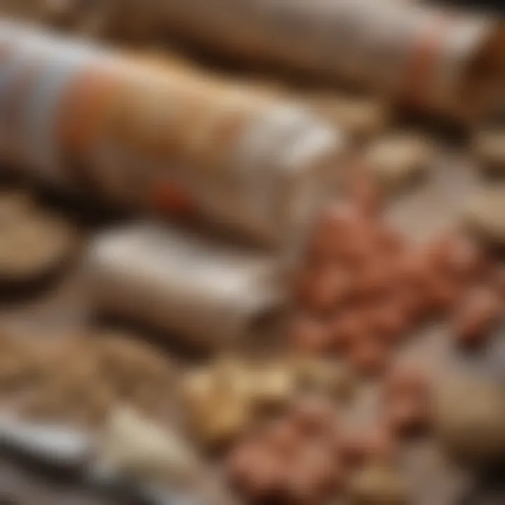 Close-up of packaging materials that may contain allergens