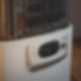 Detailed view of LB White natural gas heater