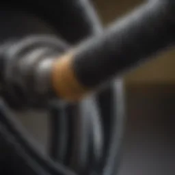 Detailed view of an anti kink pressure washer hose showcasing its flexible design