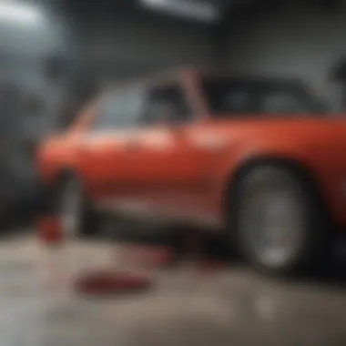 Setup for Brake System Bleeding Brake system bleeding tool setup in a garage