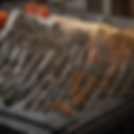 A variety of wire tube brushes displayed on a workbench