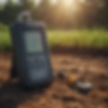 Agricultural landscape with TDS meter usage